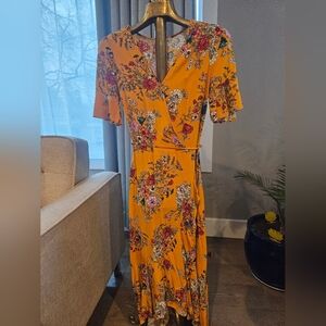 Bundle 3/$50. Bleuh Ciel Mustard Floral Midi Dress